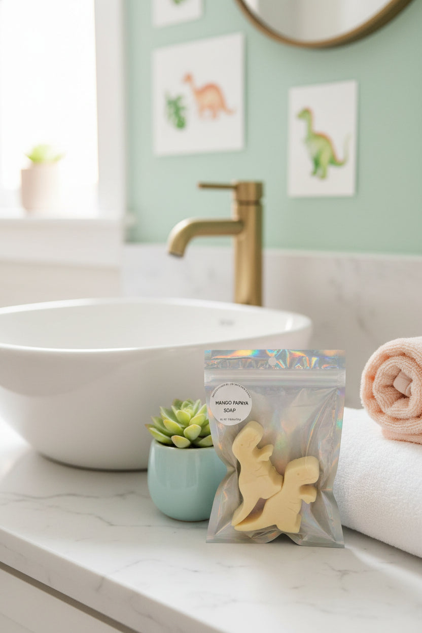 Dinosaur Handmade Goat's Milk Scented Soap Bag