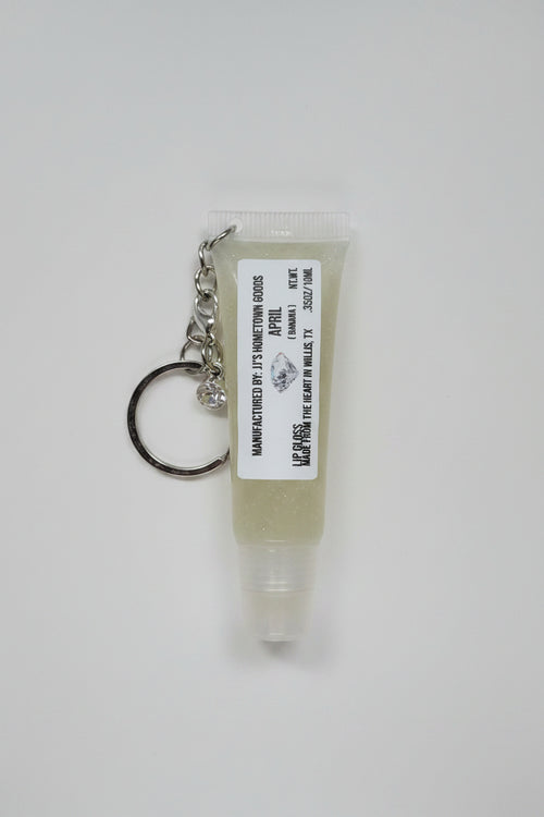 April Birthstone Banana Scented Keychain Lip Gloss