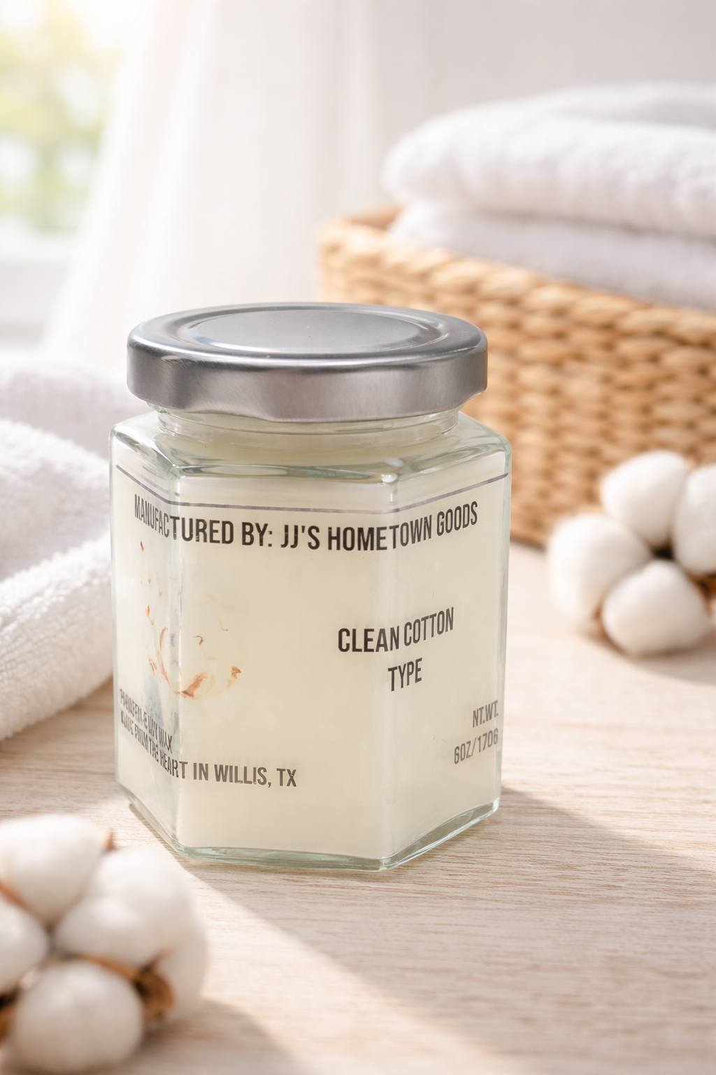 Clean Cotton Scented 6oz Candle