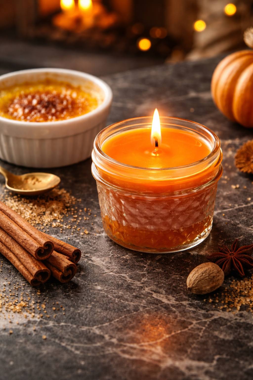Pumpkin Creme Brulee Scented 4oz Candle