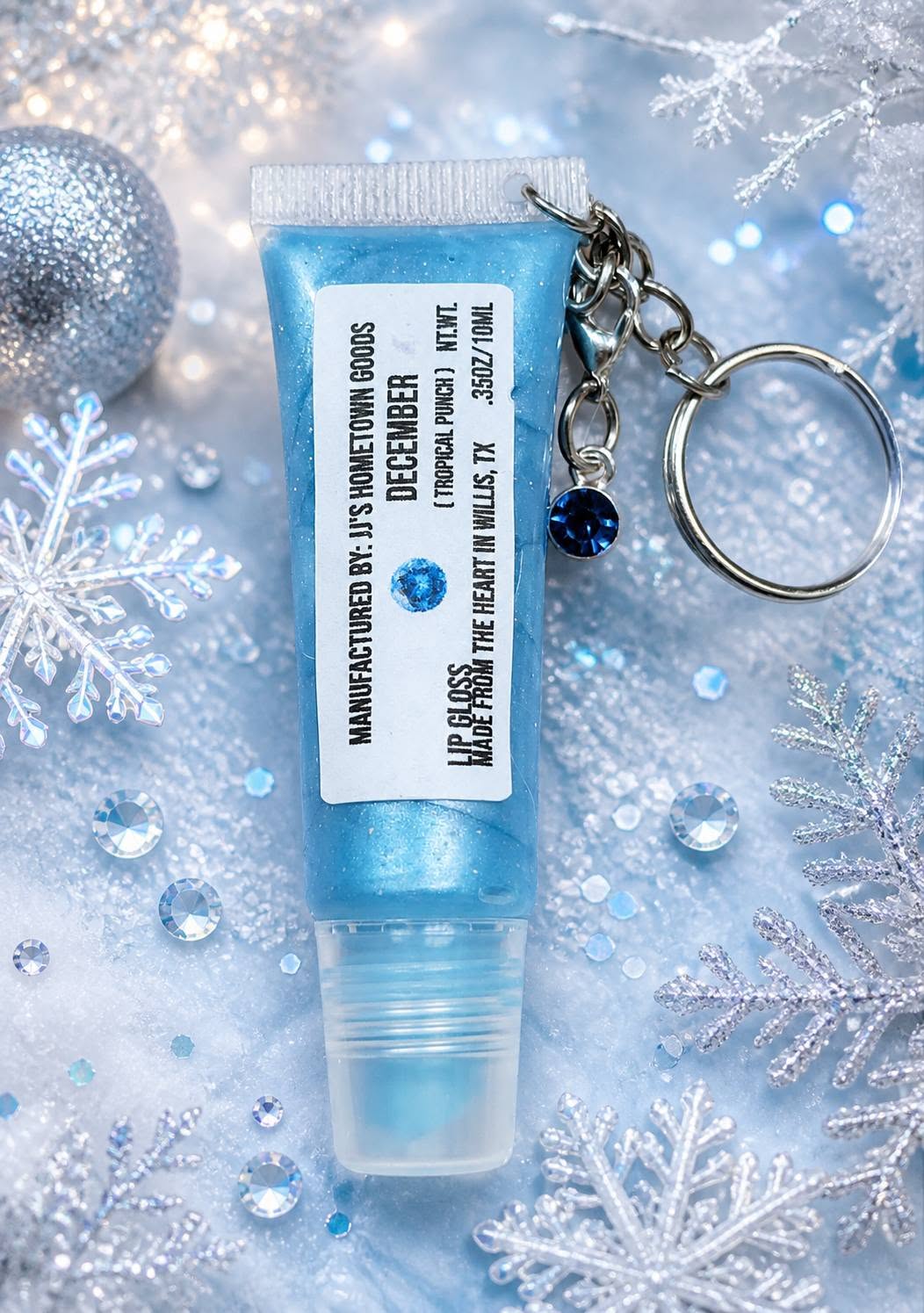 December Birthstone Tropical Punch Scented Keychain Lip Gloss