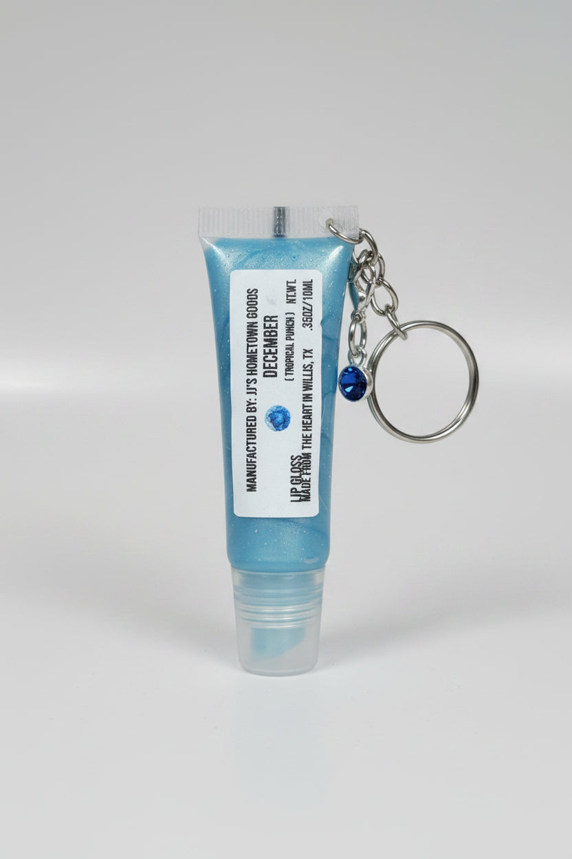 December Birthstone Tropical Punch Scented Keychain Lip Gloss