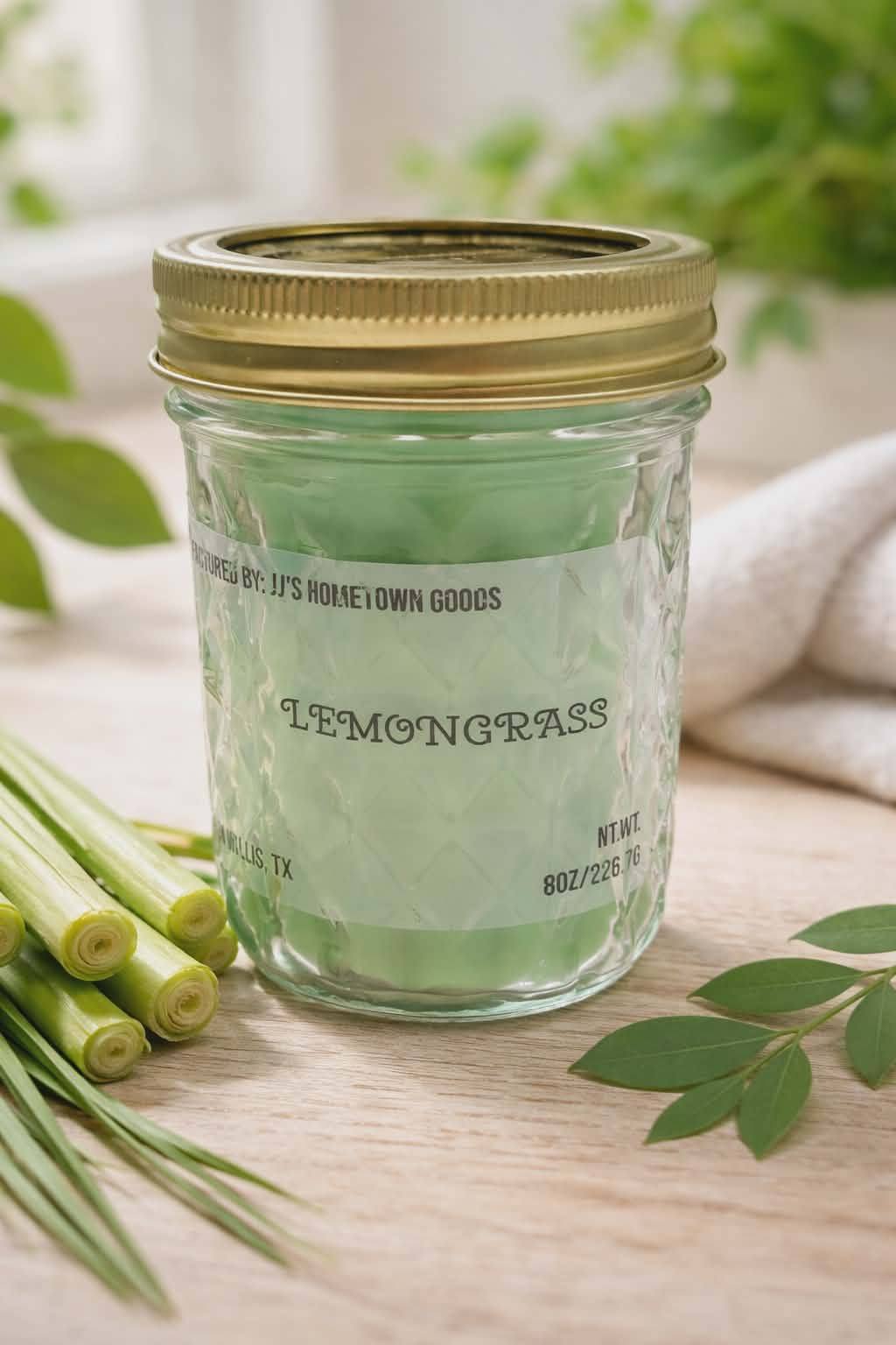 Lemongrass Scented 8oz Candle