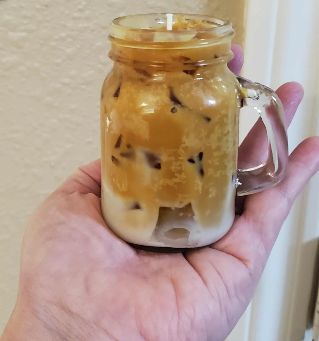 Iced Coffee Latte Scented 4oz Mason Jar Candle