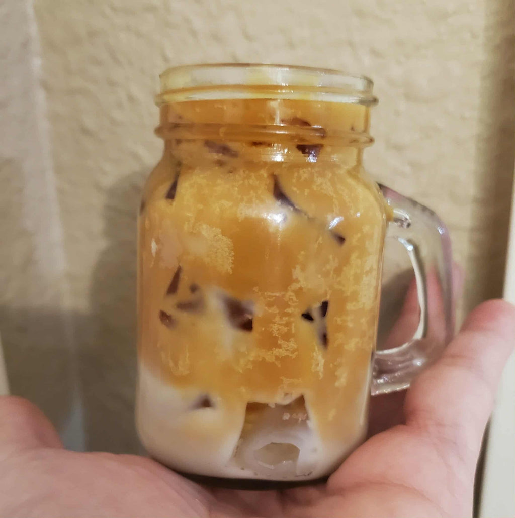 Iced Coffee Latte Scented 4oz Mason Jar Candle