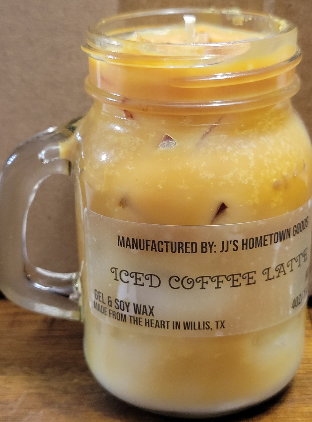 Iced Coffee Latte Scented 4oz Mason Jar Candle