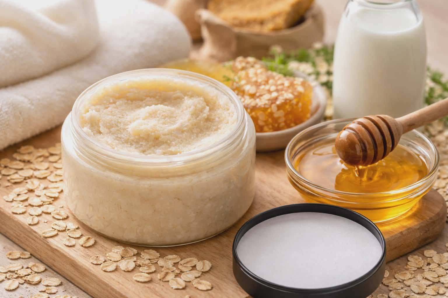 Foaming Oatmeal Milk And Honey Scented Sugar Body Scrub