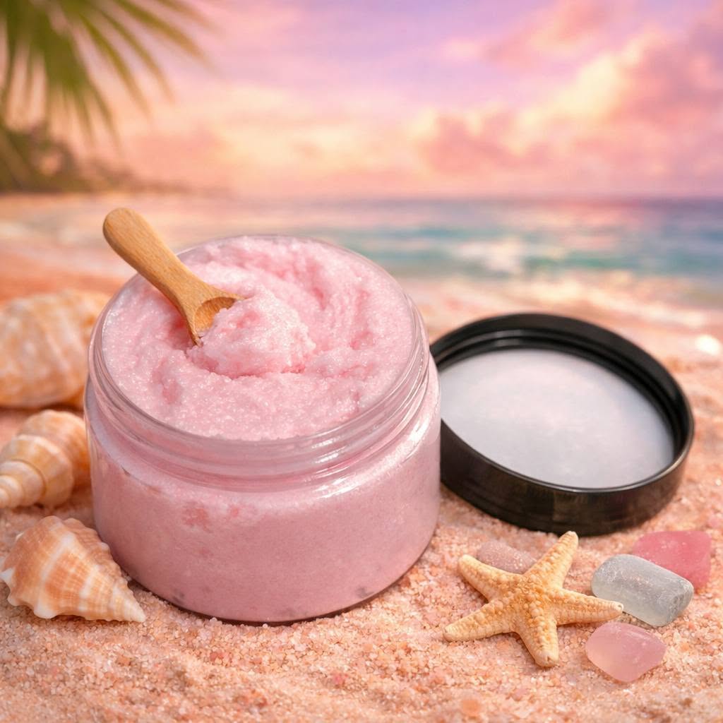 Foaming Pink Sands Scented Sugar Body Scrub