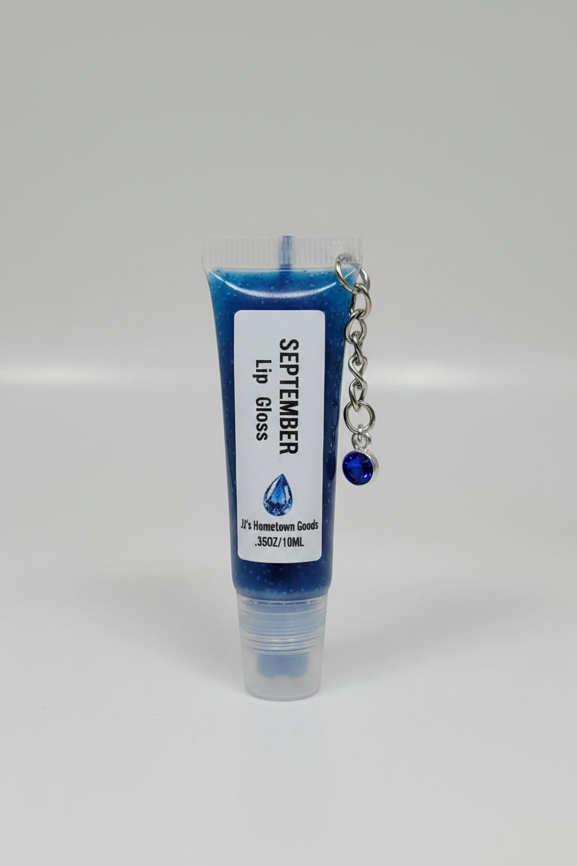 September Birthstone Raspberry Scented Keychain Lip Gloss