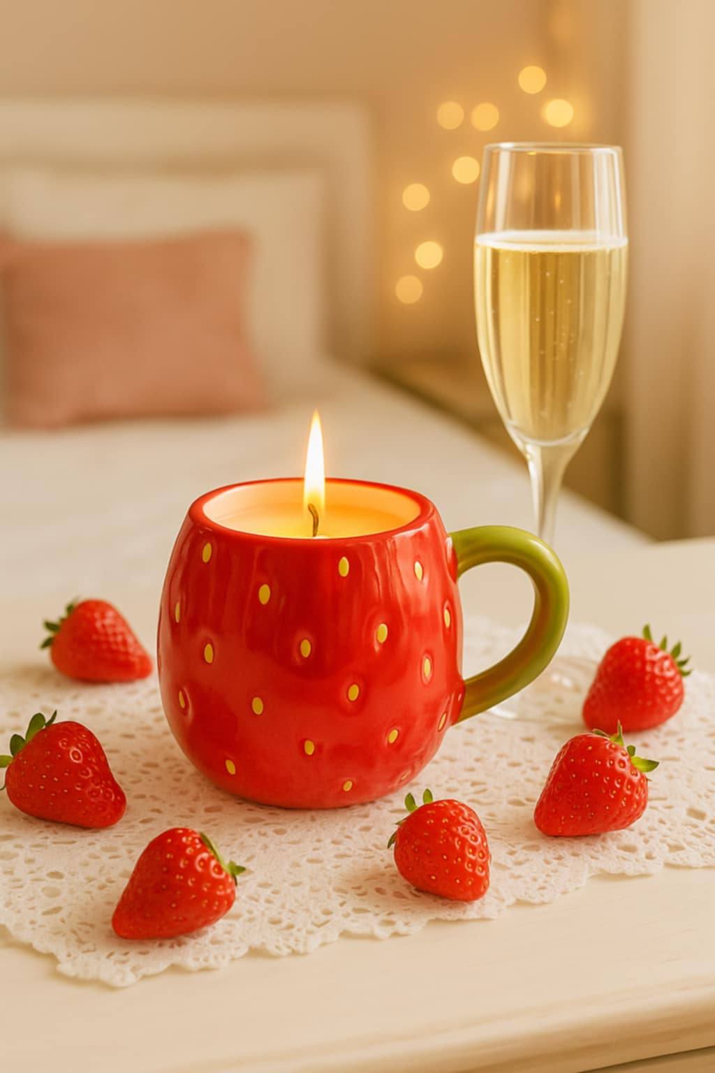Strawberry Champagne Scented 2oz Candle