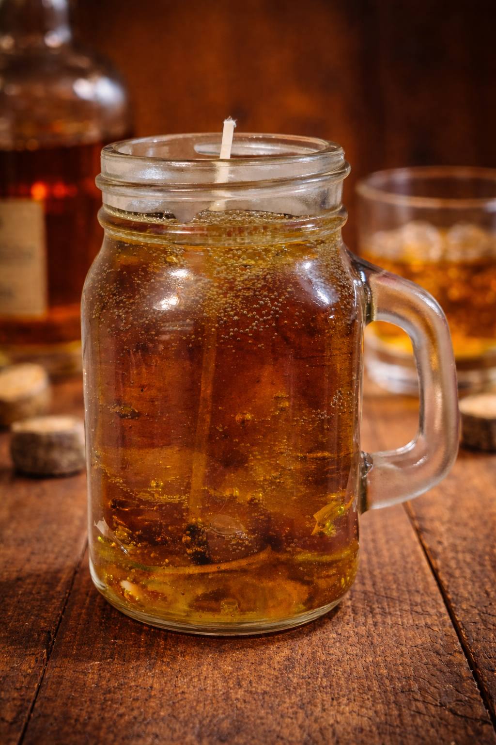 Whiskey Inspired Mason Jar Drink 4oz Candle